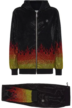 Philipp Plein Crystals Flame Jogginganzug mit Kapuze
