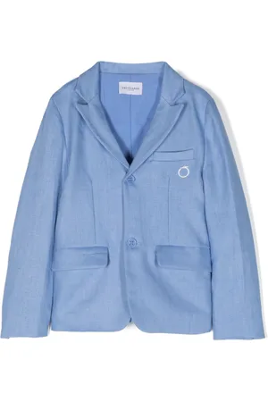 Trussardi Leinensakko mit Logo-Stickerei