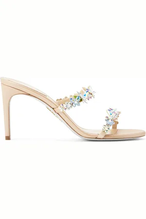 RENE CAOVILLA Bessie Mules aus Satin 80mm