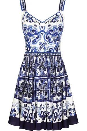 Dolce & Gabbana Bustier-Minikleid mit Majolica-Print