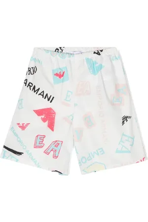 Emporio Armani Popeline-Shorts mit Logo-Print