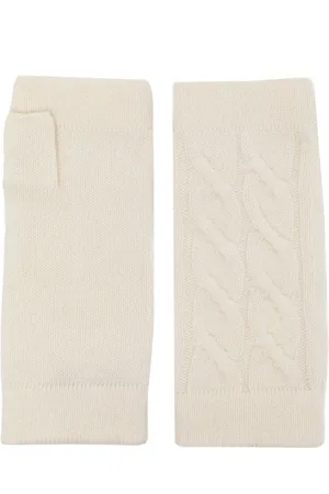 N.PEAL Fingerlose Handschuhe mit Zopfmuster