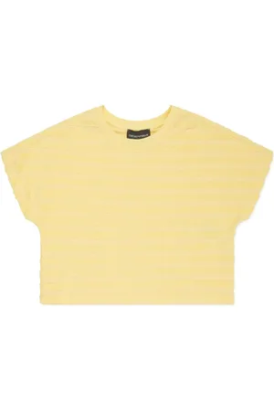 Emporio Armani Gestreiftes T-Shirt mit Logo-Prägung