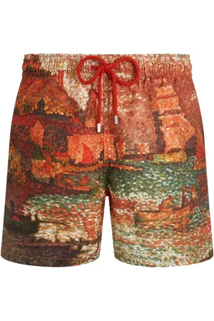 Vilebrequin Kordelzug-Badeshorts mit Malerei-Print