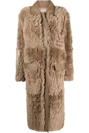 Totême Einreihiger Maximantel aus Shearling