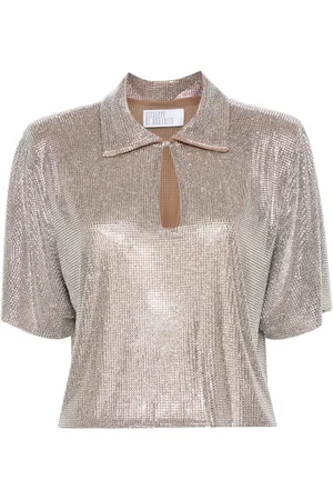 GIUSEPPE DI MORABITO Cropped-Poloshirt mit Strass
