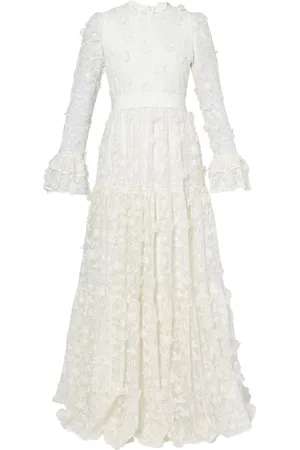 Erdem Alvaro Seiden-Organza-Robe mit Blumenlochmuster