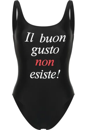 Moschino Badeanzug mit Slogan-Print