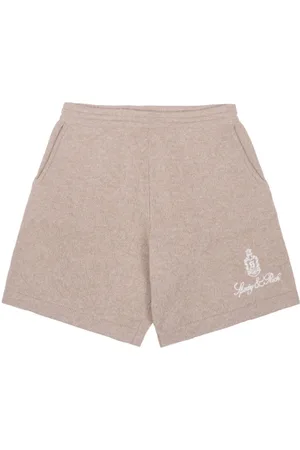 Sporty & Rich Kaschmir-Shorts mit Logo-Stickerei