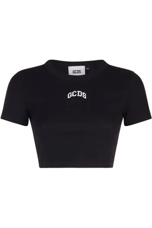 GCDS Cropped-T-Shirt mit Logo-Stickerei