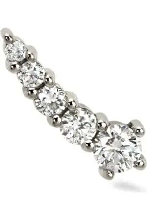 Lark & Berry 14kt Shooting Star Weißgoldohrstecker mit Diamanten