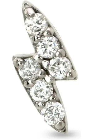 Lark & Berry 14kt Lightning Strike Weißgoldohrstecker mit Diamanten