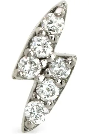 Lark & Berry 14kt Lightning Strike Weißgoldohrstecker mit Diamanten