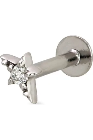 Lark & Berry 14kt Shooting Star Weißgoldohrstecker mit Diamanten