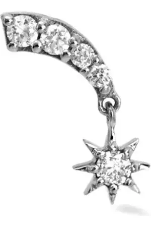 Lark & Berry 14kt Starburst Weißgoldohrstecker mit Diamanten