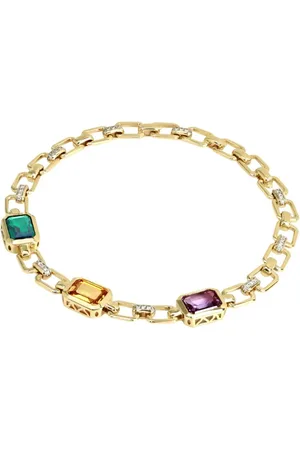 Lark & Berry 14kt Nexus Gelbgoldarmband mit Schmucksteinen