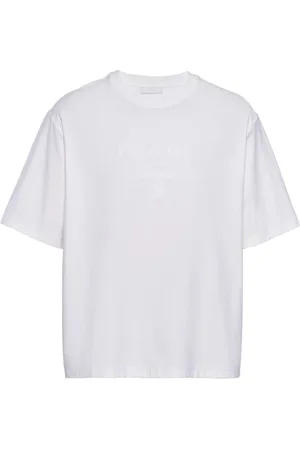 Prada T-Shirt mit Logo-Applikation