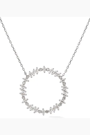 Lark & Berry Rainbow Veto White Luz Sterlingsilber-Halskette mit Saphiren und Diamanten