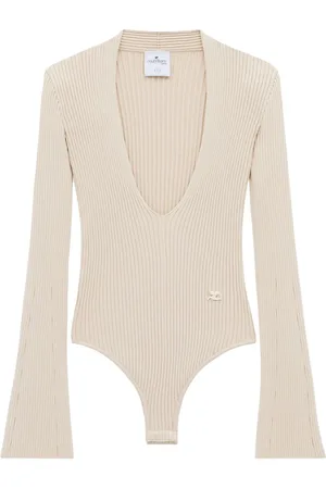 Courrèges Body aus geripptem Strick