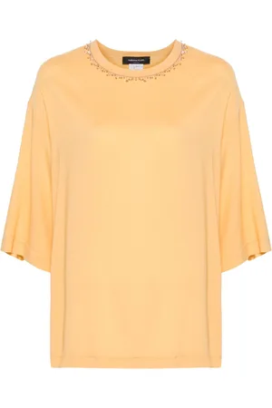 Fabiana Filippi Sablé T-Shirt mit Perlenverzierung