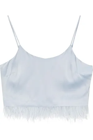 Twin-Set Cropped-Top mit Federn