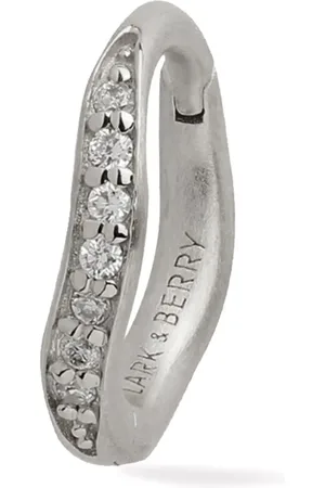 Lark & Berry 14kt Weißgoldcreole mit Diamanten