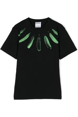 MARCELO BURLON T-Shirt mit Collar Feathers-Print