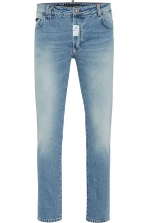 Philipp Plein Tief sitzende Skinny-Jeans mit Logo-Applikation
