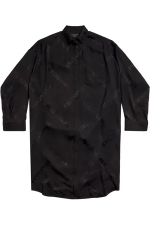 Balenciaga Hemdkleid mit diagonalem Logo-Print