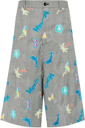 Comme des Garçons Bestickte Karo-Shorts mit umgekehrtem Design