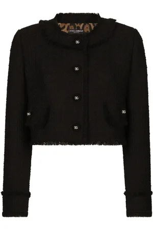Dolce & Gabbana Cropped-Tweedjacke mit DG-Knöpfen