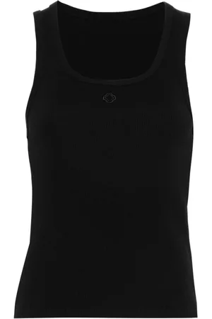 Maje Geripptes Trägershirt mit Logo-Stickerei