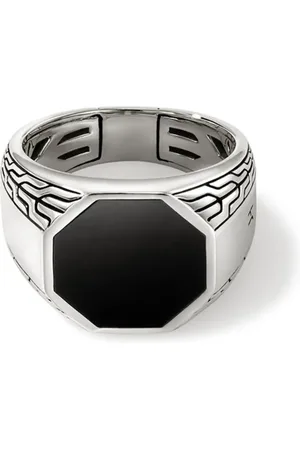 John Hardy Sterlingsilber-Siegelring mit schwarzem Onyx