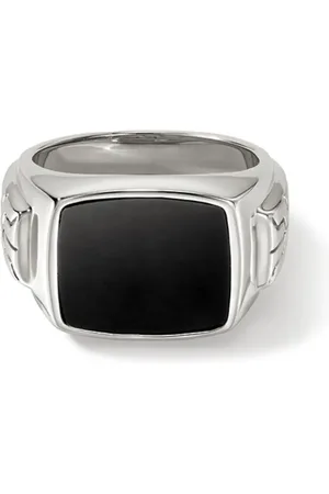 John Hardy Sterlingsilber-Siegelring mit schwarzem Onyx