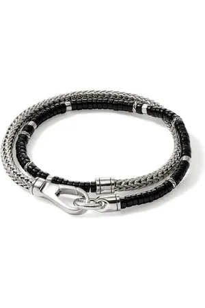 John Hardy Heishi-Armband aus Sterlingsilber mit schwarzem Onyx