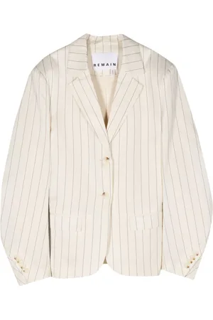 REMAIN Einreihiger Drapy Blazer mit Nadelstreifen