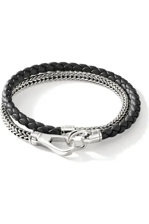 John Hardy Wickelarmband aus Sterlingsilber und Leder