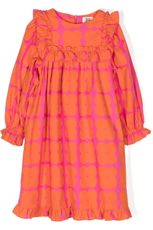 Jelly Mallow Kariertes Kleid mit Rüschenbesatz