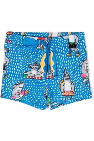 Stella McCartney Badeshorts mit Shark Friends-Print