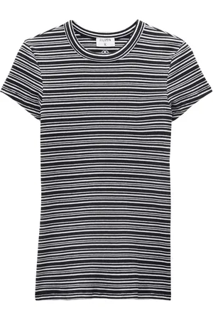 Filippa K Gestreiftes Feinripp-T-Shirt aus Bio-Baumwolle