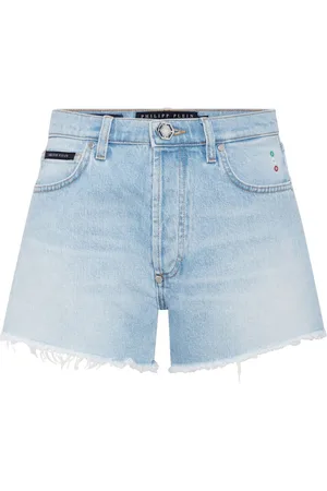Philipp Plein Kurze Jeans-Shorts mit Logo-Applikation