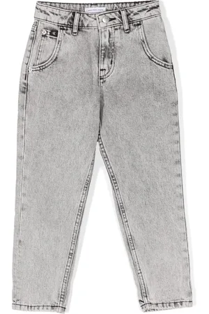Calvin Klein Halbhohe Jeans mit Logo-Prägung