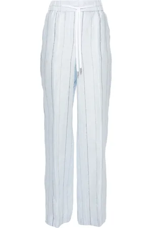 PESERICO SIGN Gerade Leinenhose mit Nadelstreifen