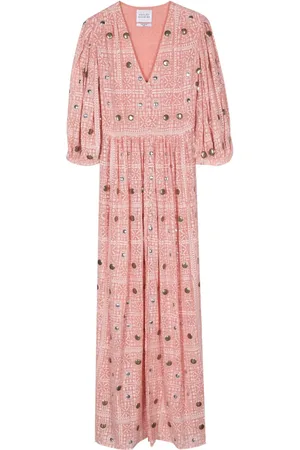 HAYLEY MENZIES Nietenverziertes Midikleid mit Print