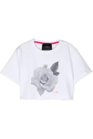 John Richmond Cropped-Top mit Rosen-Print