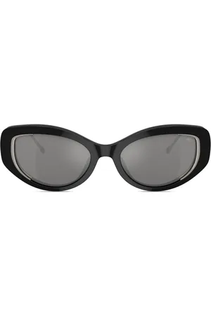 Diesel Cat-Eye-Sonnenbrille mit Logo-Schild