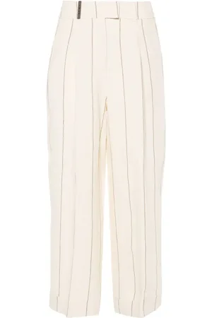 PESERICO SIGN Gestreifte Wide-Leg-Hose
