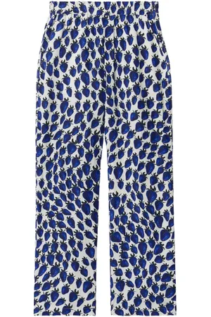 Burberry Gerade Hose mit Erdbeer-Print