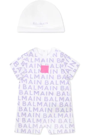 Balmain Kurzes Strampler-Set mit Logo-Print