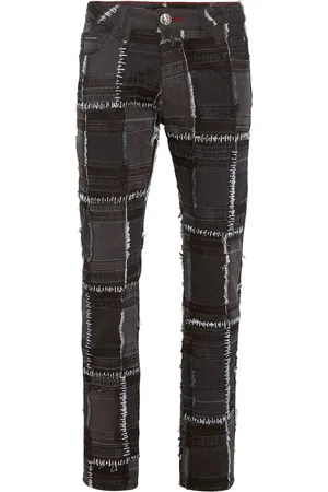 Philipp Plein Gerade Jeans im Patchwork-Look